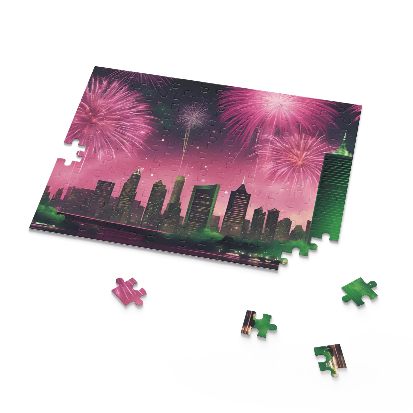 Fireworks in the City Puzzle (120, 252, 500-Piece)