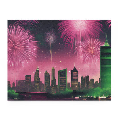 Fireworks in the City Puzzle (120, 252, 500-Piece)