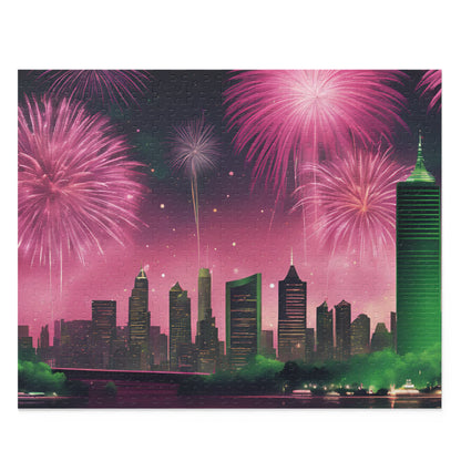 Fireworks in the City Puzzle (120, 252, 500-Piece)