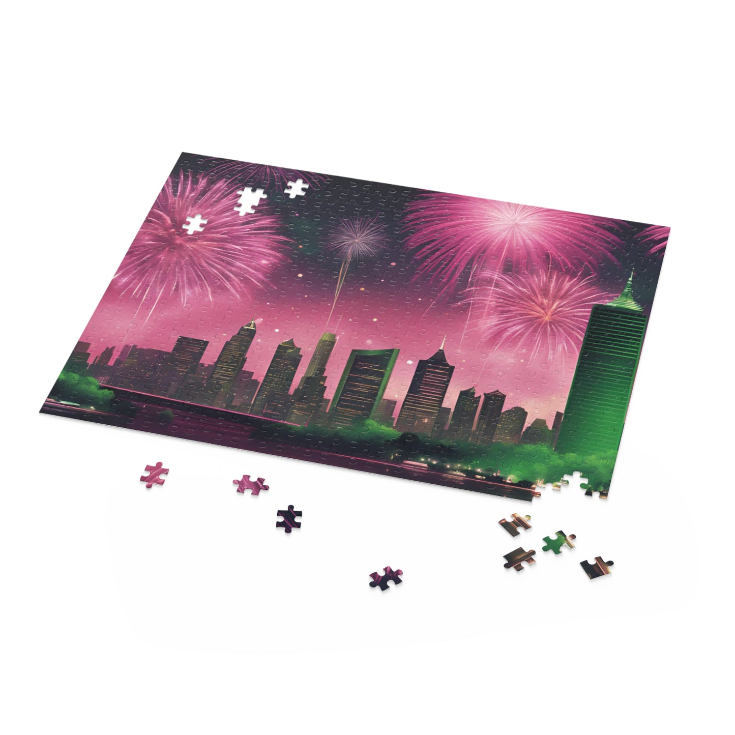 Fireworks in the City Puzzle (120, 252, 500-Piece)