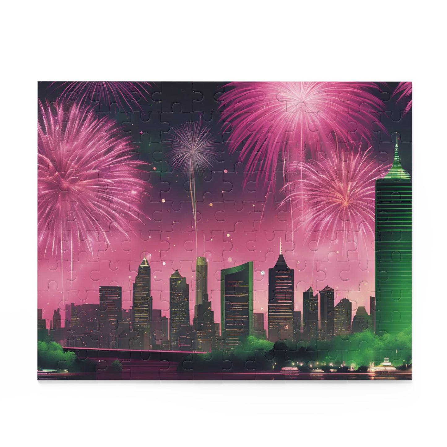 Fireworks in the City Puzzle (120, 252, 500-Piece)