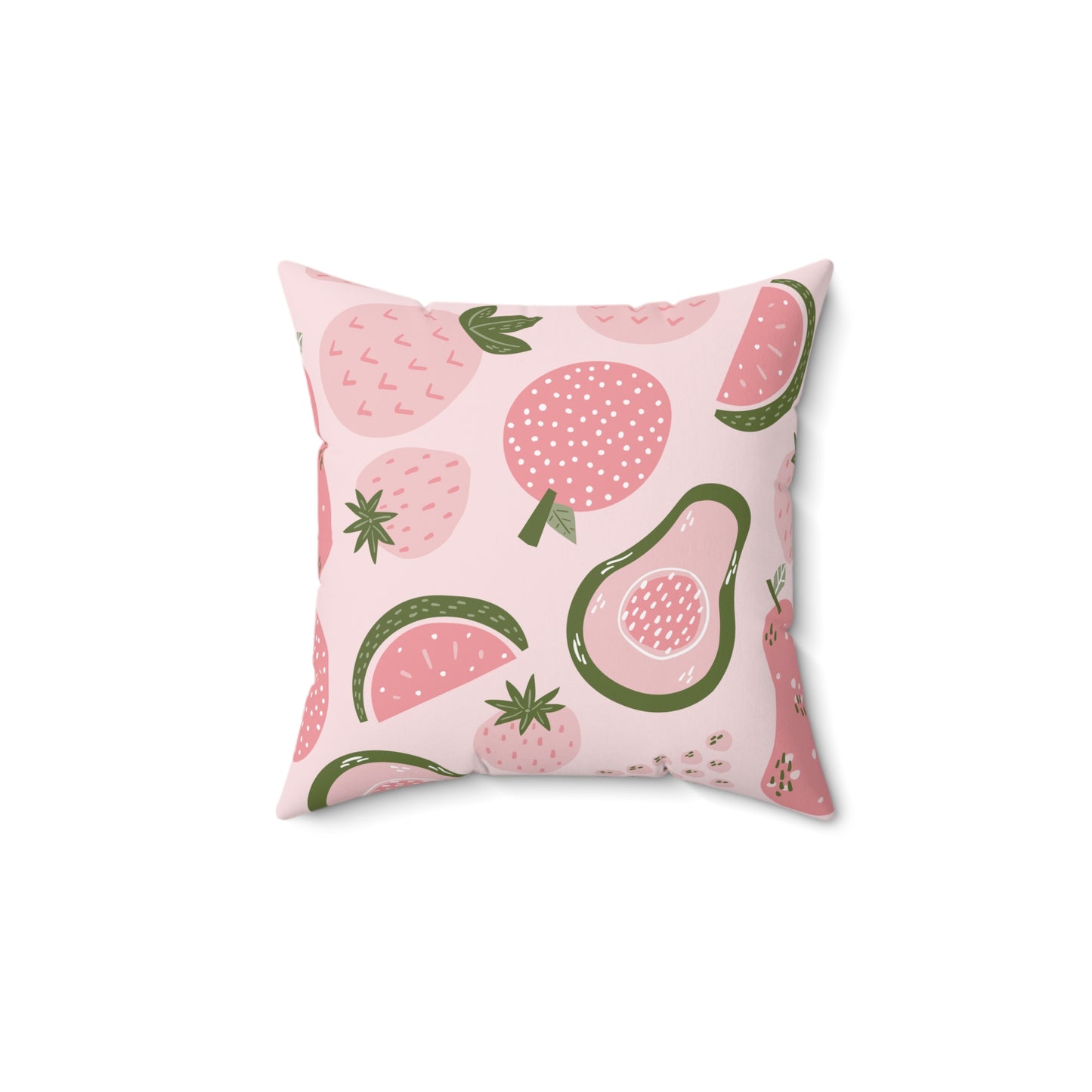 Tropical Fruits - Spun Polyester Square Pillow