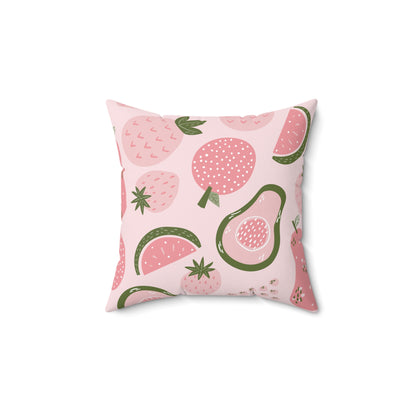 Tropical Fruits - Spun Polyester Square Pillow