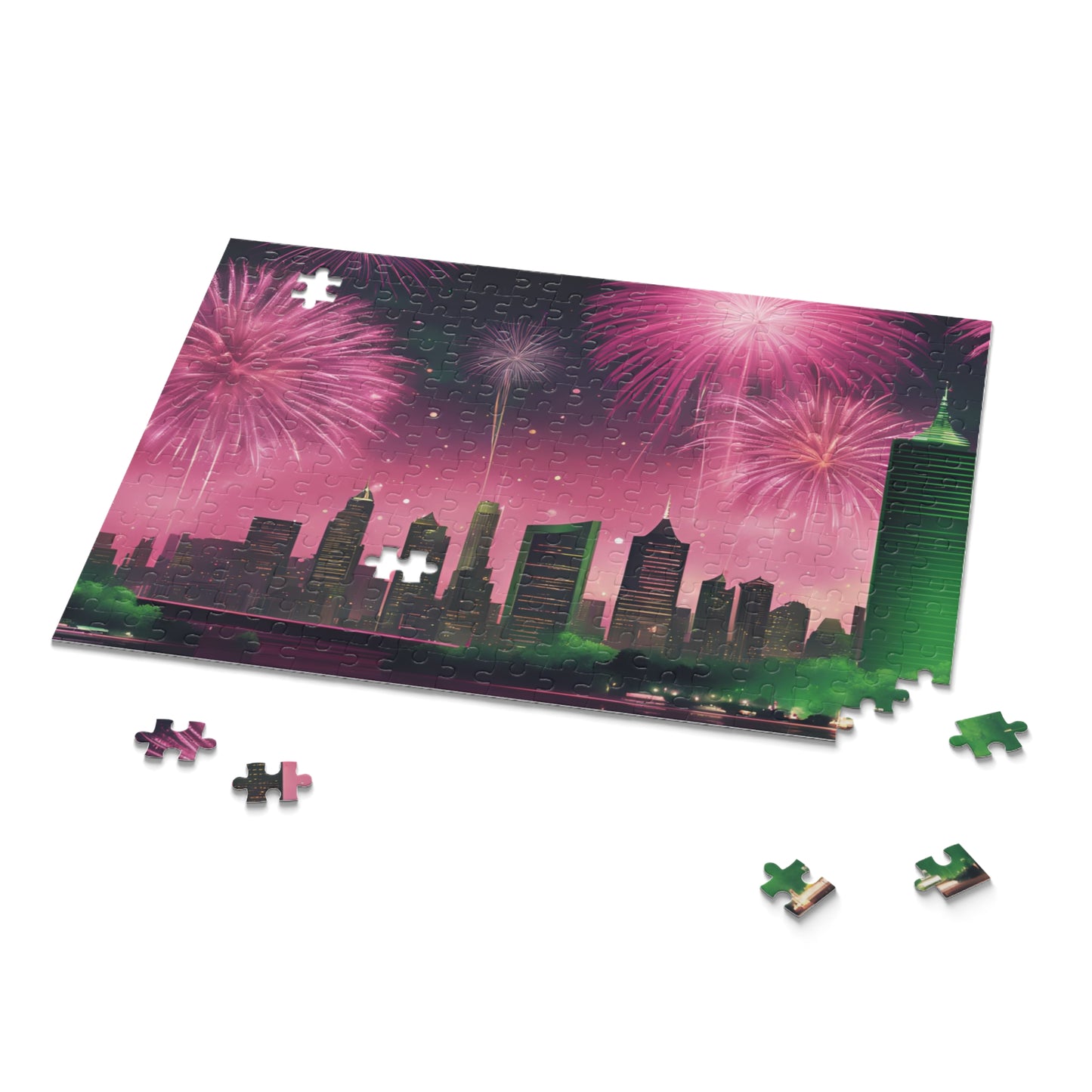 Fireworks in the City Puzzle (120, 252, 500-Piece)